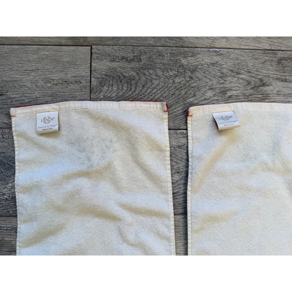 Lenox Set‎ of 2 Hand Towels Christmas Tree Noel Holiday Tea Bath Towel Fingertip
